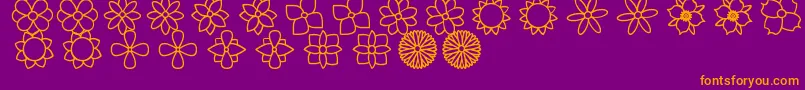 FlowersSt Font – Orange Fonts on Purple Background