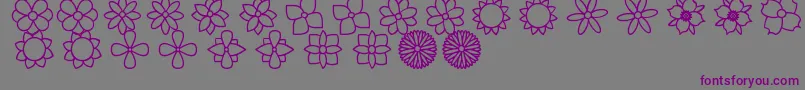 FlowersSt Font – Purple Fonts on Gray Background