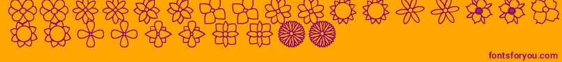 FlowersSt Font – Purple Fonts on Orange Background
