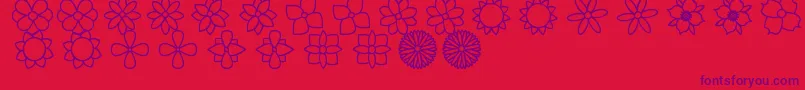 FlowersSt Font – Purple Fonts on Red Background