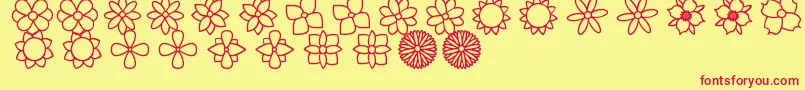 FlowersSt Font – Red Fonts on Yellow Background