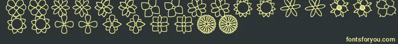 FlowersSt Font – Yellow Fonts on Black Background