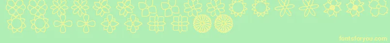 FlowersSt Font – Yellow Fonts on Green Background