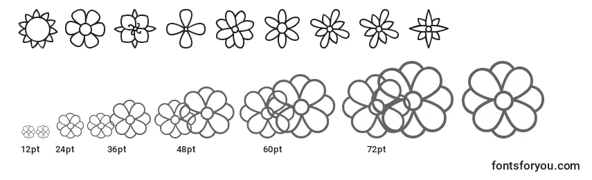 FlowersSt Font Sizes