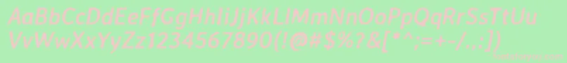 AveriasanslibreBolditalic Font – Pink Fonts on Green Background