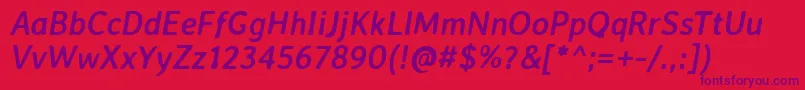 AveriasanslibreBolditalic Font – Purple Fonts on Red Background