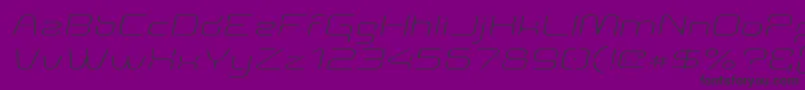 Aunchantedthinexpandedoblique Font – Black Fonts on Purple Background