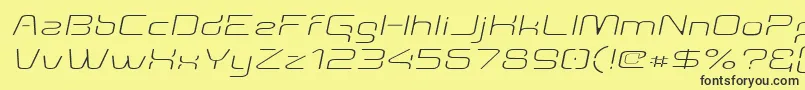 Aunchantedthinexpandedoblique Font – Black Fonts on Yellow Background