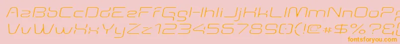 Aunchantedthinexpandedoblique Font – Orange Fonts on Pink Background