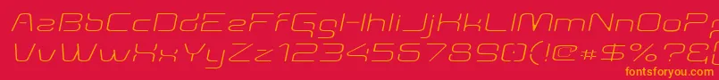Aunchantedthinexpandedoblique Font – Orange Fonts on Red Background