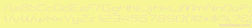 Aunchantedthinexpandedoblique Font – Pink Fonts on Yellow Background