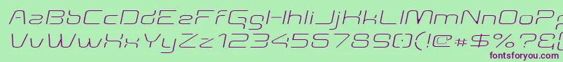 Aunchantedthinexpandedoblique Font – Purple Fonts on Green Background