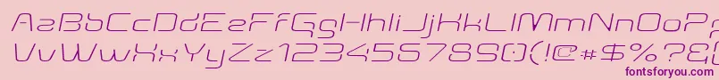 Aunchantedthinexpandedoblique-Schriftart – Violette Schriften auf rosa Hintergrund