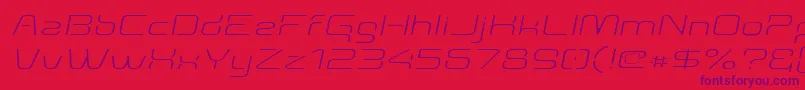 Saiba mais sobre a fonte Aunchantedthinexpandedoblique Fonte Aunchantedthinexpandedoblique – fontes roxas em um fundo vermelho