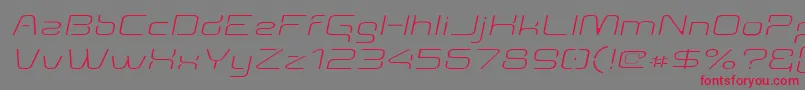 Aunchantedthinexpandedoblique Font – Red Fonts on Gray Background