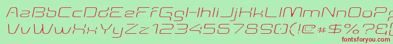 Aunchantedthinexpandedoblique Font – Red Fonts on Green Background