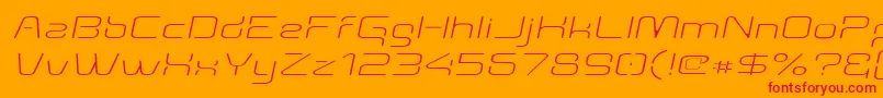 Aunchantedthinexpandedoblique Font – Red Fonts on Orange Background