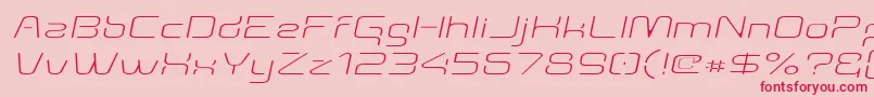 Aunchantedthinexpandedoblique Font – Red Fonts on Pink Background