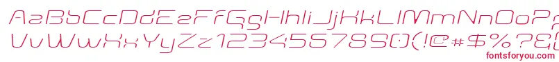 Aunchantedthinexpandedoblique Font – Red Fonts on White Background