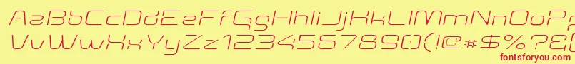 Aunchantedthinexpandedoblique Font – Red Fonts on Yellow Background