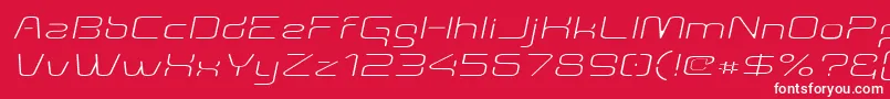 Aunchantedthinexpandedoblique Font – White Fonts on Red Background