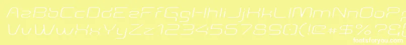 Aunchantedthinexpandedoblique Font – White Fonts on Yellow Background