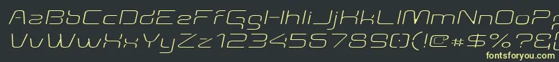 Lisätietoja Aunchantedthinexpandedoblique-fontista Aunchantedthinexpandedoblique-fontti – keltaiset fontit mustalla taustalla