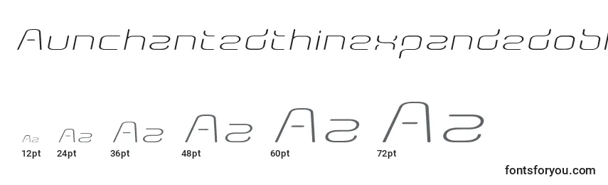 Размеры шрифта Aunchantedthinexpandedoblique