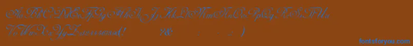 AdinekirnbergScript Font – Blue Fonts on Brown Background