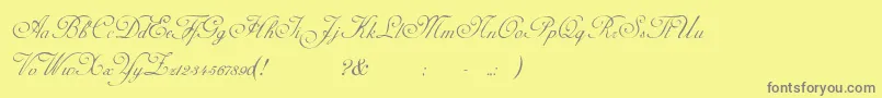 Fonte AdinekirnbergScript – fontes cinzas em um fundo amarelo