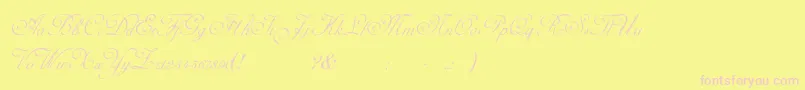 AdinekirnbergScript-Schriftart – Rosa Schriften auf gelbem Hintergrund