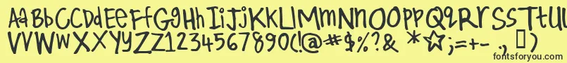 Kirby ffy Font – Black Fonts on Yellow Background