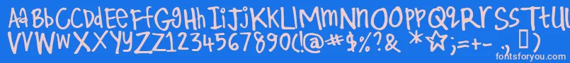 Kirby ffy Font – Pink Fonts on Blue Background