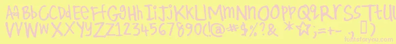 Kirby ffy Font – Pink Fonts on Yellow Background