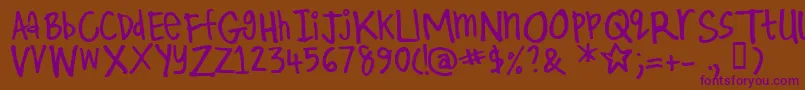Kirby ffy Font – Purple Fonts on Brown Background