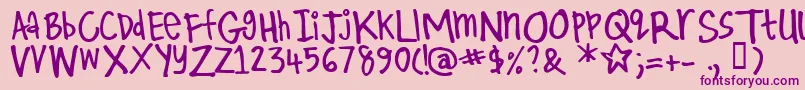 Kirby ffy Font – Purple Fonts on Pink Background