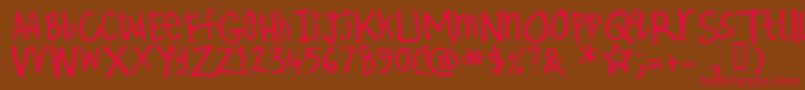 Kirby ffy Font – Red Fonts on Brown Background