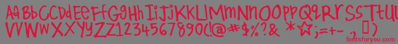 Kirby ffy Font – Red Fonts on Gray Background