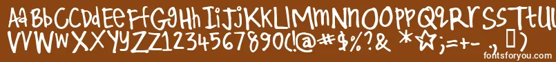 Kirby ffy Font – White Fonts on Brown Background