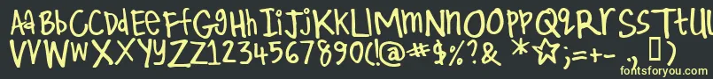 Kirby ffy Font – Yellow Fonts on Black Background