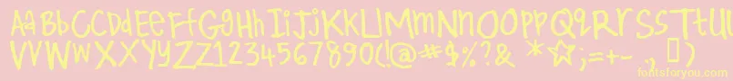 Czcionka Kirby ffy – żółte czcionki na różowym tle
