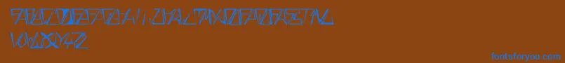 Шрифт GloryThinItalic – синие шрифты на коричневом фоне