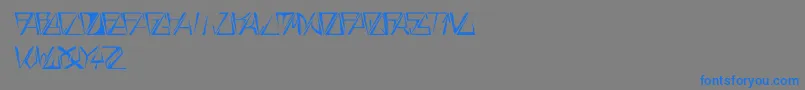 Fonte GloryThinItalic – fontes azuis em um fundo cinza