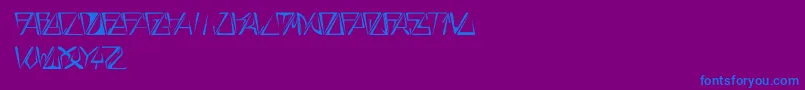 フォントGloryThinItalic – 紫色の背景に青い文字