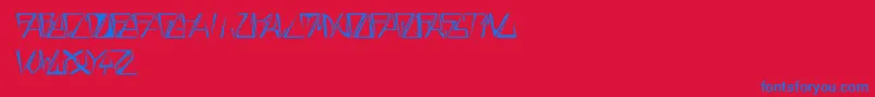 GloryThinItalic Font – Blue Fonts on Red Background