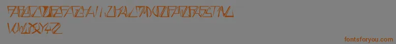 GloryThinItalic-Schriftart – Braune Schriften auf grauem Hintergrund