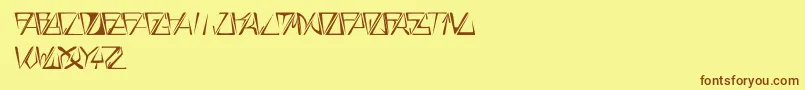 GloryThinItalic-fontti – ruskeat fontit keltaisella taustalla