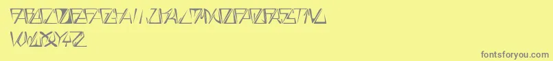 フォントGloryThinItalic – 黄色の背景に灰色の文字