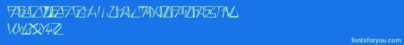 GloryThinItalic Font – Green Fonts on Blue Background