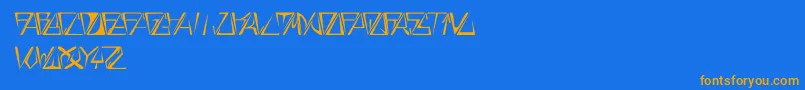 GloryThinItalic Font – Orange Fonts on Blue Background